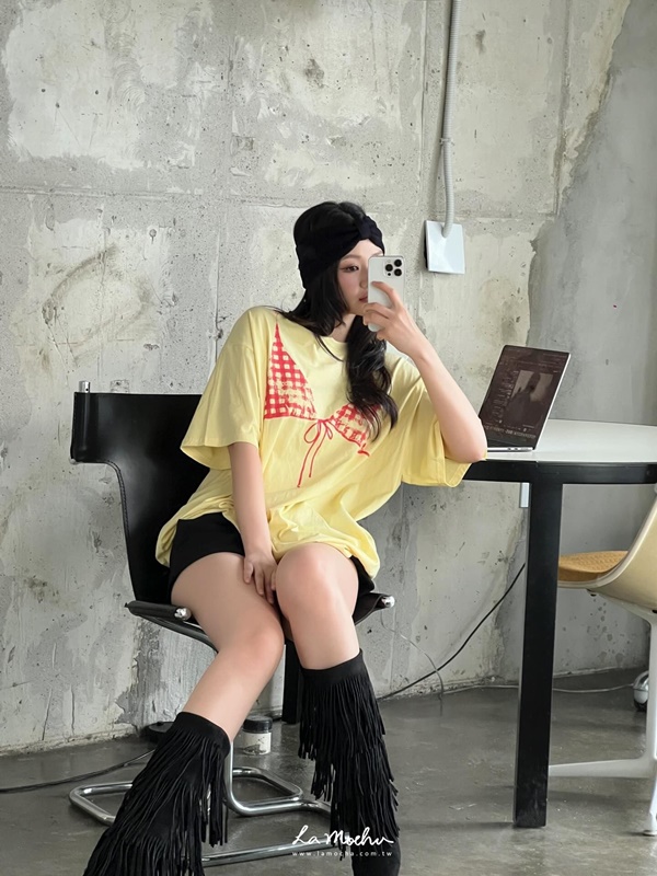 比基尼圖案大棉T上衣